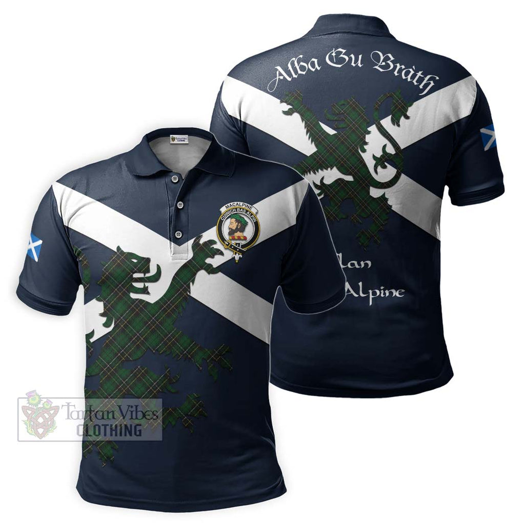 Tartan Vibes Clothing MacAlpine (MacAlpin) Tartan Lion Rampant Polo Shirt – Proudly Display Your Heritage with Alba Gu Brath and Clan Name