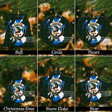 MacAlpine (MacAlpin) Tartan Christmas Ceramic Ornaments with Family Crest and Scotland Map Ceramic - Tartan Vibes Clothing