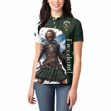 Tartan Vibes Clothing MacAlpine (MacAlpin) Crest Tartan Women's Polo Shirt Inspired by the Freedom of Scottish Warrior