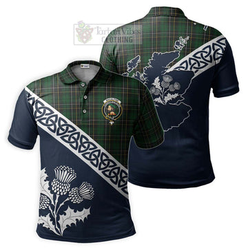 MacAlpine (MacAlpin) Tartan Polo Shirt Featuring Thistle and Scotland Map