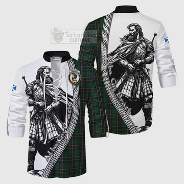 MacAlpine (MacAlpin) Tartan Clan Crest Ghillie Kilt Shirt with Highlander Warrior Celtic Style Men - Tartan Vibes Clothing