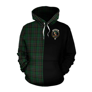 MacAlpine (MacAlpin) Tartan Cotton Hoodie with Family Crest and Half Of Me Style Pullover Hoodie XS - Tartan Vibes Clothing