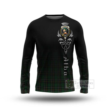 Tartan Vibes Clothing MacAlpine (MacAlpin) Tartan Long Sleeve T-Shirt Featuring Alba Gu Brath Family Crest Celtic Inspired