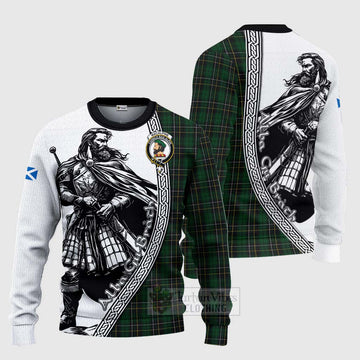 MacAlpine (MacAlpin) Tartan Clan Crest Knitted Sweater with Highlander Warrior Celtic Style Unisex - Tartan Vibes Clothing