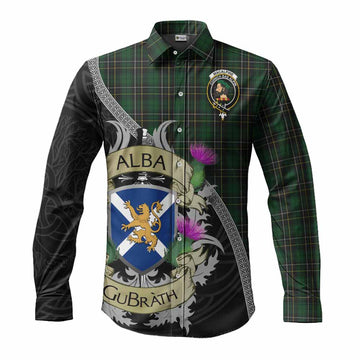 Tartan Vibes Clothing MacAlpine (MacAlpin) Tartan Family Crest Long Sleeve Button Shirt Lion Rampant Royal Thistle Shield Celtic Inspired