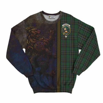 Tartan Vibes Clothing MacAlpine (MacAlpin) Tartan Family Crest Sweatshirt Alba Gu Brath Be Brave Lion Ancient Style