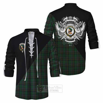 Tartan Vibes Clothing MacAlpine (MacAlpin) Tartan Ghillie Kilt Shirt with Family Crest and Military Logo Style
