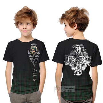 Tartan Vibes Clothing MacAlpine (MacAlpin) Tartan Kid T-Shirt Featuring Alba Gu Brath Family Crest Celtic Inspired