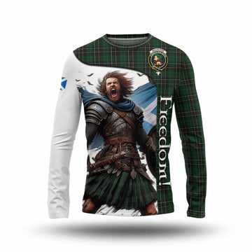 Tartan Vibes Clothing MacAlpine (MacAlpin) Crest Tartan Long Sleeve T-Shirt Inspired by the Freedom of Scottish Warrior