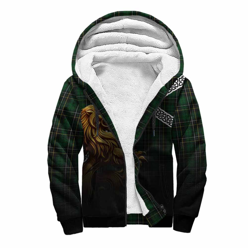 MacAlpine (MacAlpin) Crest Tartan Sherpa Hoodie with Golden Lion Emblem Celtic Style Unisex S - Tartan Vibes Clothing