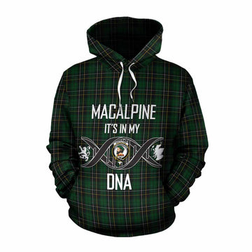 MacAlpine (MacAlpin) Tartan Cotton Hoodie with Family Crest DNA In Me Style Pullover Hoodie XS - Tartan Vibes Clothing