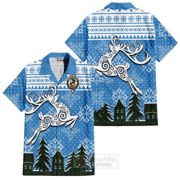 MacAlpine (MacAlpin) Clan Christmas Hawaiian Shirt Celtic Reindeer Style