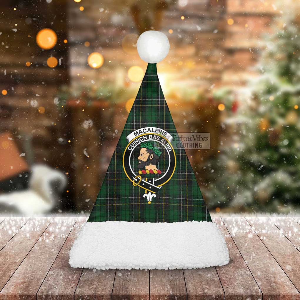MacAlpine (MacAlpin) Tartan Christmas Santa Hats with Family Crest - Tartan Vibes Clothing