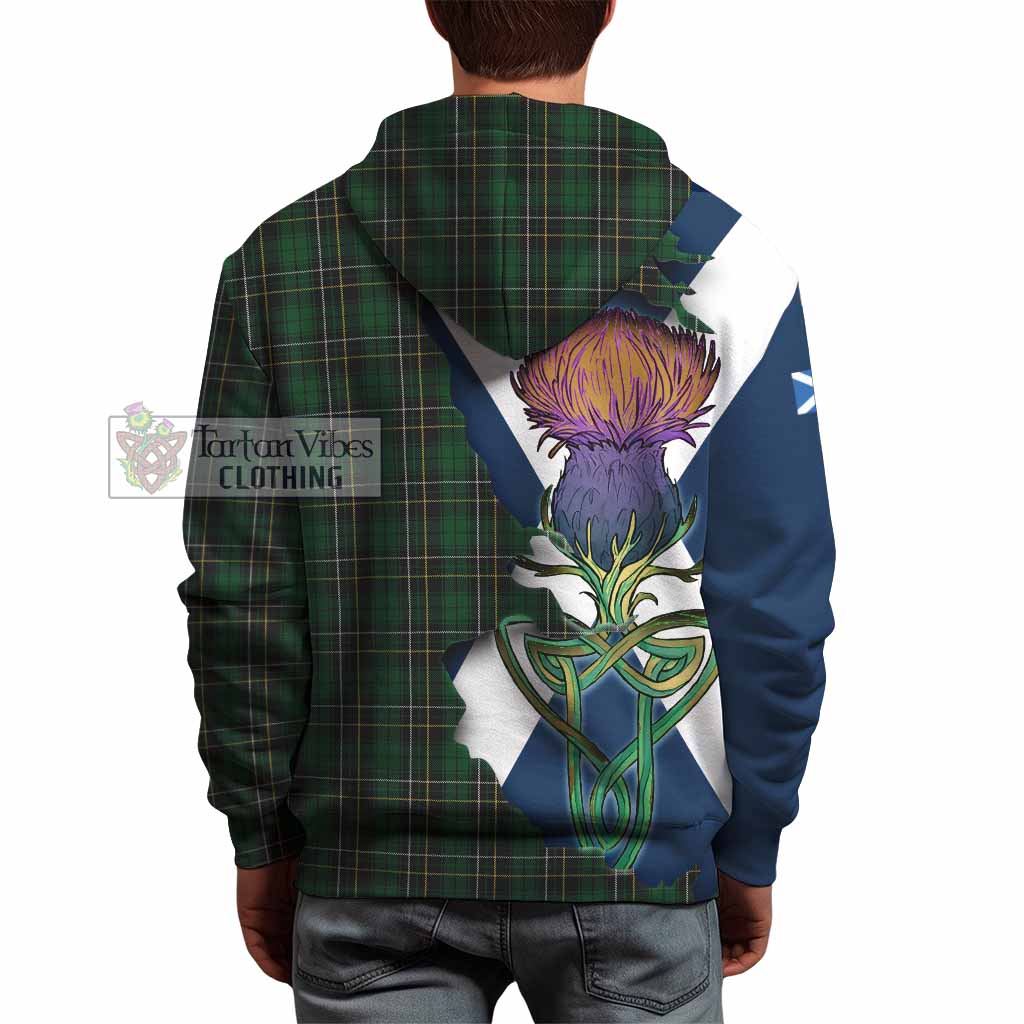 Tartan Vibes Clothing MacAlpine (MacAlpin) Tartan Family Crest Hoodie Scottish Thistle Celtic Inspired