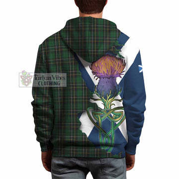 Tartan Vibes Clothing MacAlpine (MacAlpin) Tartan Family Crest Hoodie Scottish Thistle Celtic Inspired