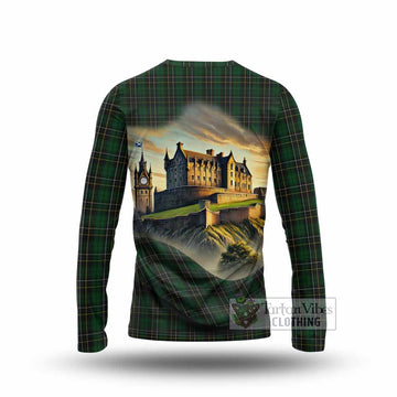 Tartan Vibes Clothing MacAlpine (MacAlpin) Tartan Family Crest Long Sleeve T-Shirt with Scottish Ancient Castle Style