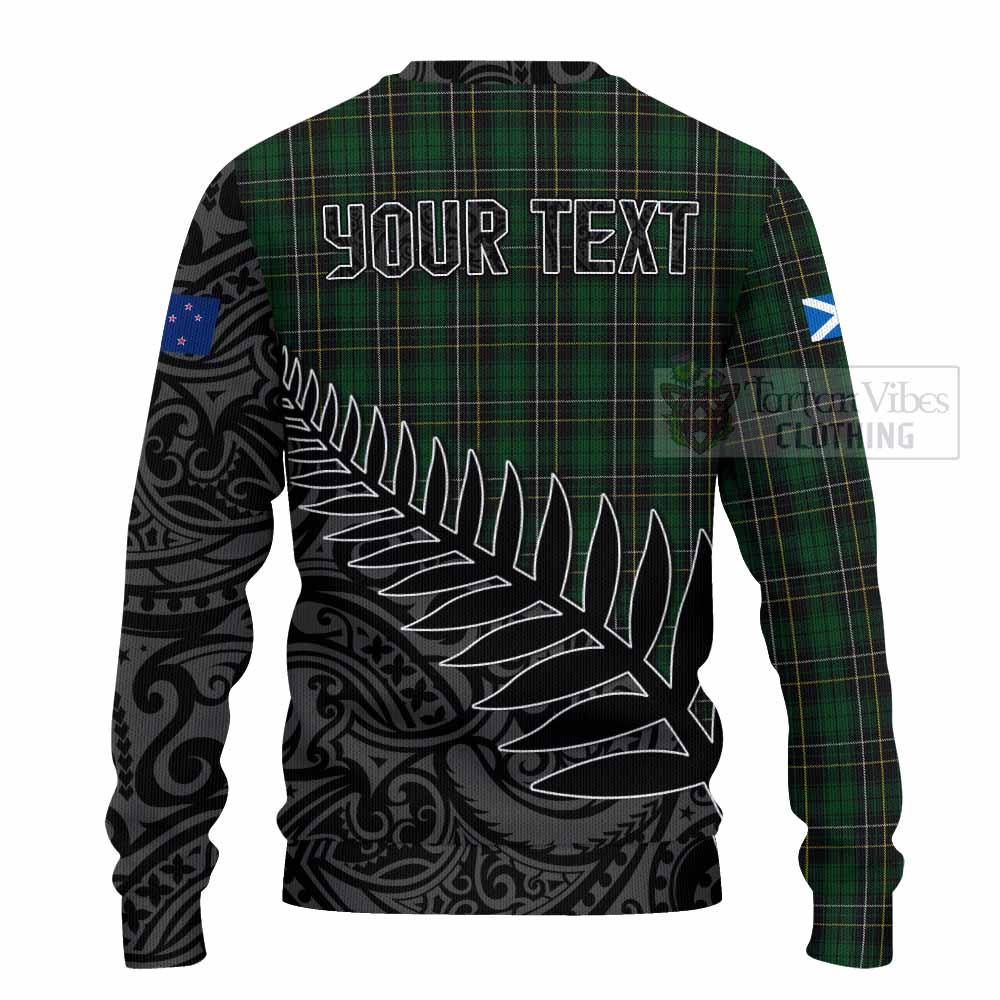 Tartan Vibes Clothing MacAlpine (MacAlpin) Crest Tartan Knitted Sweater with New Zealand Silver Fern Half Style