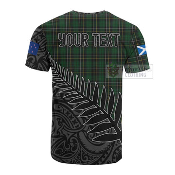 Tartan Vibes Clothing MacAlpine (MacAlpin) Crest Tartan Cotton T-shirt with New Zealand Silver Fern Half Style