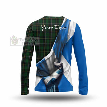 Tartan Vibes Clothing MacAlpine (MacAlpin) Tartan Long Sleeve T-Shirt with Family Crest Scotland Patriotic Style