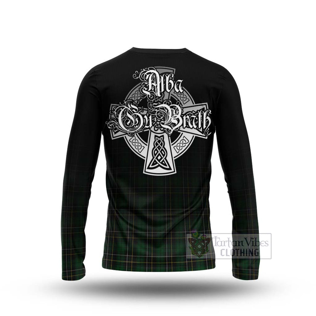 Tartan Vibes Clothing MacAlpine (MacAlpin) Tartan Long Sleeve T-Shirt Featuring Alba Gu Brath Family Crest Celtic Inspired