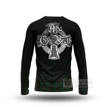 Tartan Vibes Clothing MacAlpine (MacAlpin) Tartan Long Sleeve T-Shirt Featuring Alba Gu Brath Family Crest Celtic Inspired