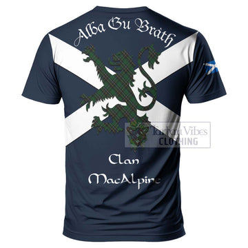 Tartan Vibes Clothing MacAlpine (MacAlpin) Tartan Lion Rampant T-Shirt – Proudly Display Your Heritage with Alba Gu Brath and Clan Name