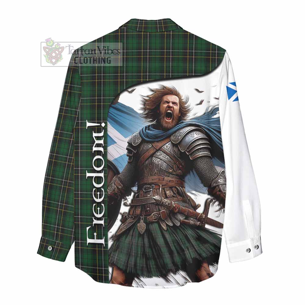 Tartan Vibes Clothing MacAlpine (MacAlpin) Crest Tartan Women's Casual Shirt Inspired by the Freedom of Scottish Warrior