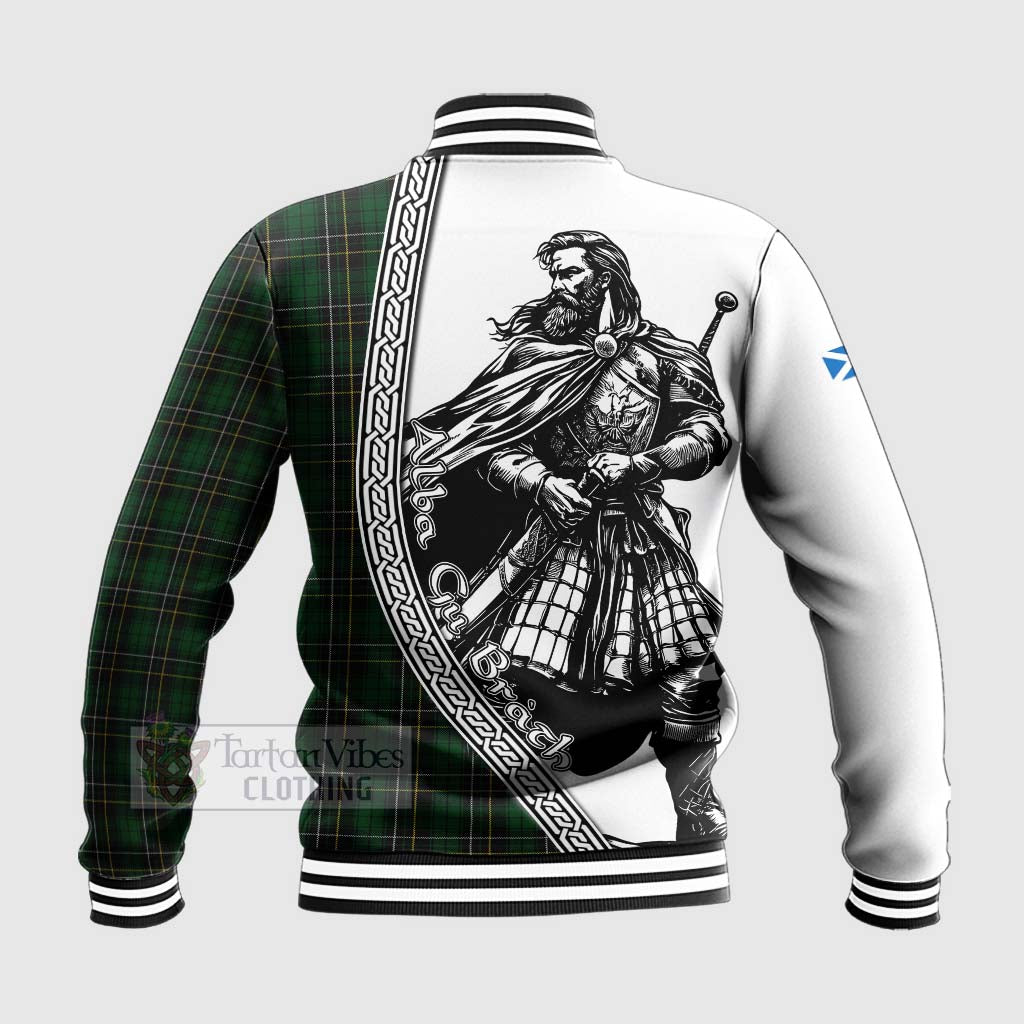 MacAlpine (MacAlpin) Tartan Clan Crest Baseball Jacket with Highlander Warrior Celtic Style - Tartan Vibes Clothing