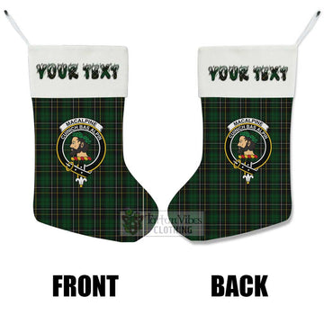 MacAlpine (MacAlpin) Tartan Family Crest Christmas Stocking with Personalized Text - Tartan Vibes Clothing