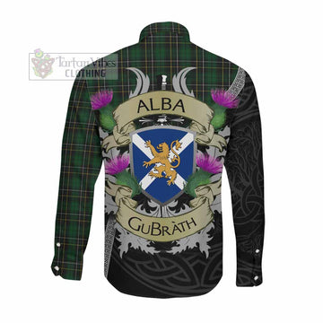 Tartan Vibes Clothing MacAlpine (MacAlpin) Tartan Family Crest Long Sleeve Button Shirt Lion Rampant Royal Thistle Shield Celtic Inspired