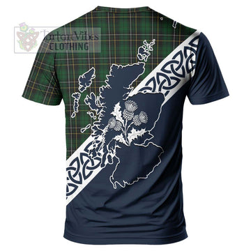 MacAlpine (MacAlpin) Tartan T-Shirt Featuring Thistle and Scotland Map