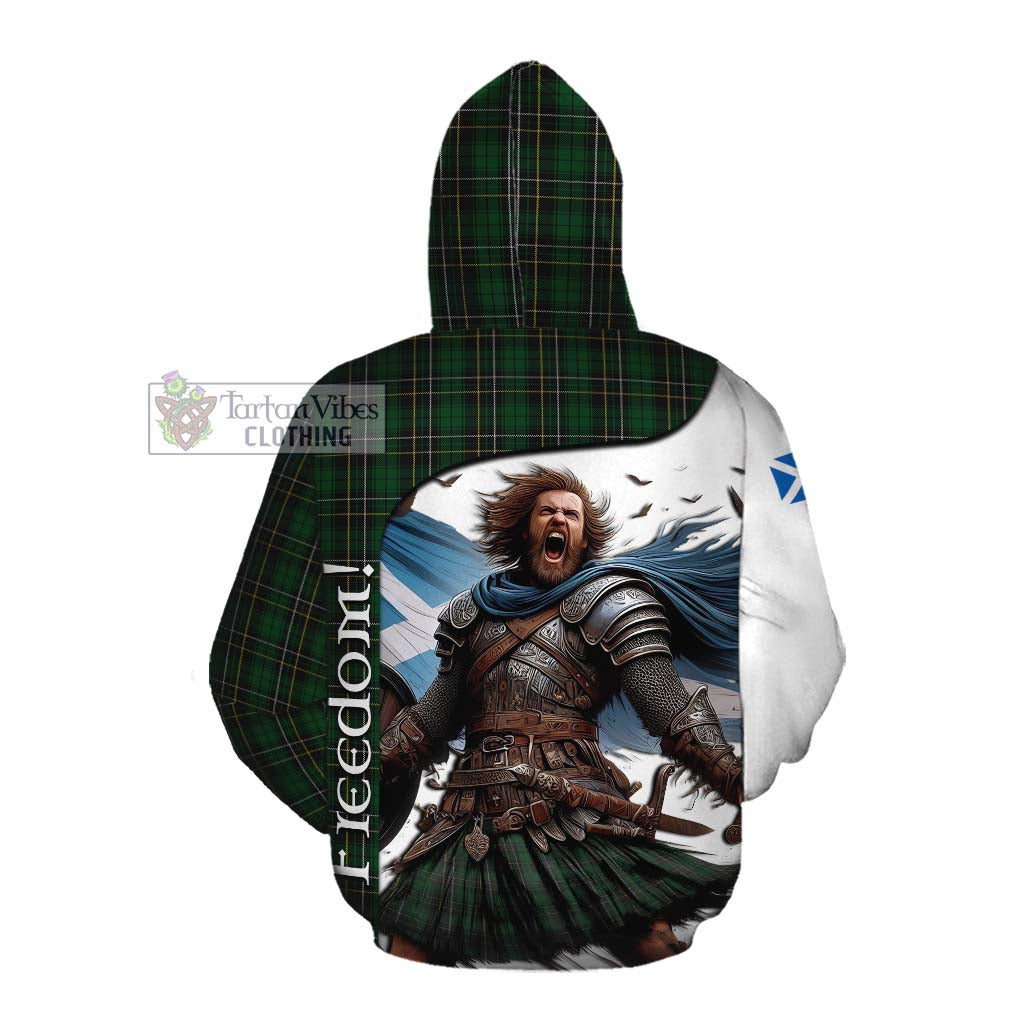Tartan Vibes Clothing MacAlpine (MacAlpin) Crest Tartan Cotton Hoodie Inspired by the Freedom of Scottish Warrior