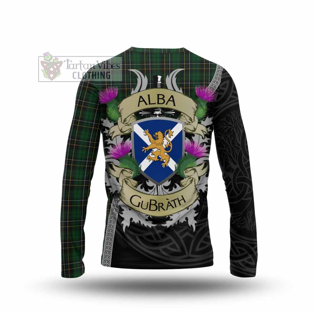 Tartan Vibes Clothing MacAlpine (MacAlpin) Tartan Family Crest Long Sleeve T-Shirt Lion Rampant Royal Thistle Shield Celtic Inspired