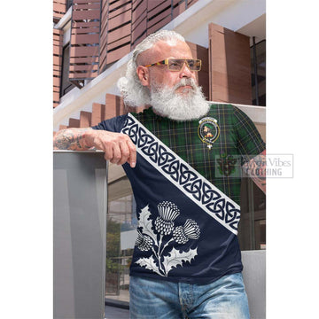 MacAlpine (MacAlpin) Tartan Cotton T-shirt Featuring Thistle and Scotland Map Men's Shirt - Tartan Vibes Clothing