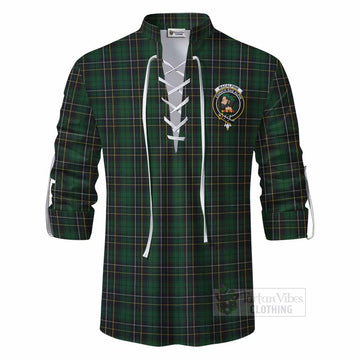 Tartan Vibes Clothing MacAlpine (MacAlpin) Tartan Ghillie Kilt Shirt with Family Crest DNA In Me Style