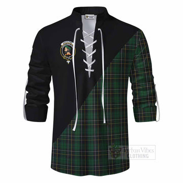 Tartan Vibes Clothing MacAlpine (MacAlpin) Tartan Ghillie Kilt Shirt with Family Crest and Military Logo Style