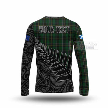 MacAlpine (MacAlpin) Crest Tartan Long Sleeve T-Shirt with New Zealand Silver Fern Half Style - Tartan Vibes Clothing