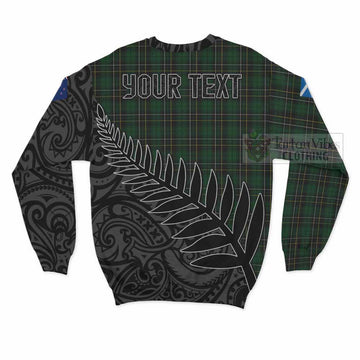MacAlpine (MacAlpin) Crest Tartan Sweatshirt with New Zealand Silver Fern Half Style - Tartan Vibes Clothing