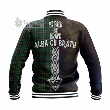 MacAlpine (MacAlpin) Tartan Family Crest Baseball Jacket Alba Gu Brath Be Brave Lion Ancient Style - Tartan Vibes Clothing