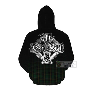 Tartan Vibes Clothing MacAlpine (MacAlpin) Tartan Cotton Hoodie Featuring Alba Gu Brath Family Crest Celtic Inspired