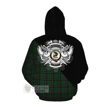 MacAlpine (MacAlpin) Tartan Cotton Hoodie with Family Crest and Military Logo Style Pullover Hoodie - Tartan Vibes Clothing