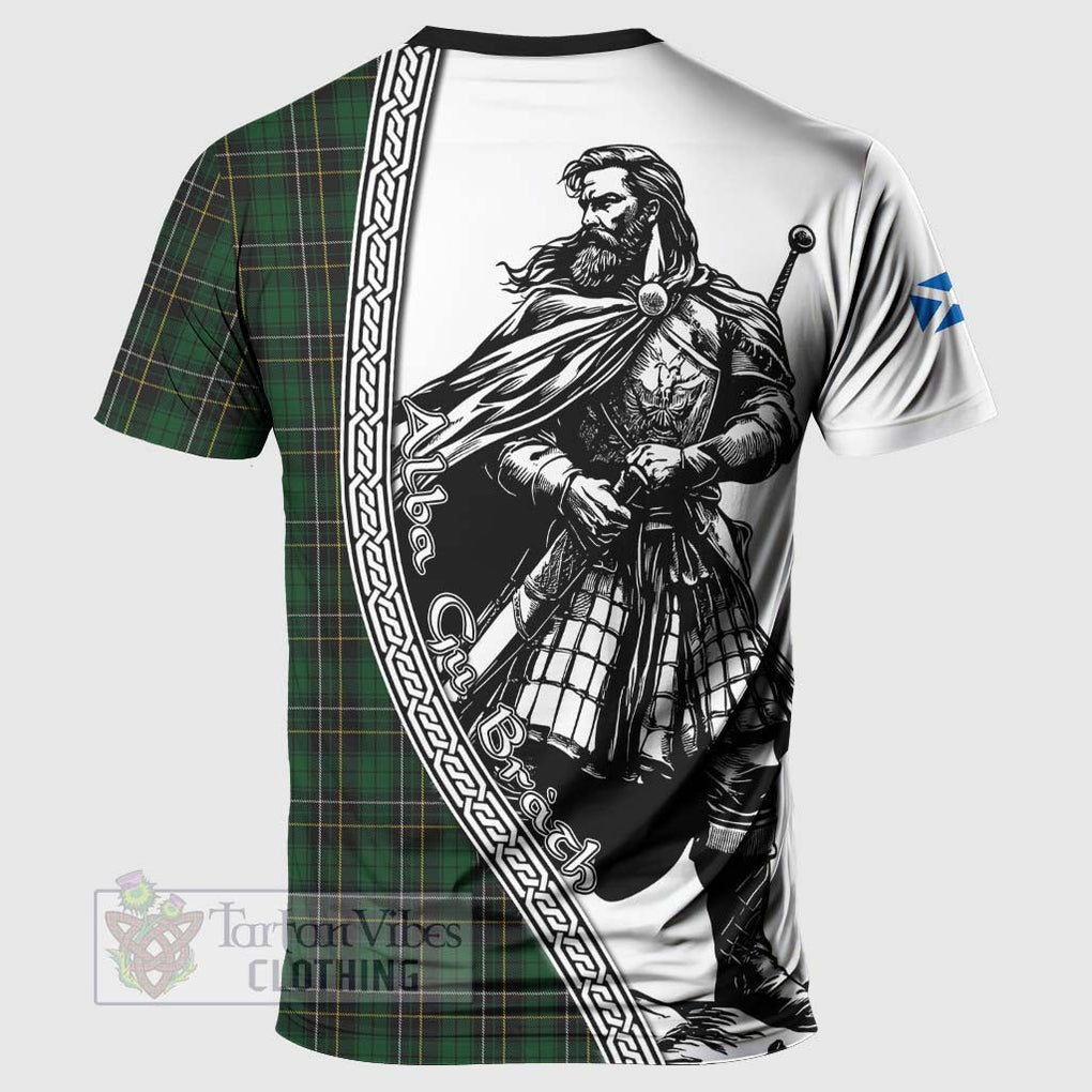 MacAlpine (MacAlpin) Tartan Clan Crest T-Shirt with Highlander Warrior Celtic Style - Tartan Vibes Clothing