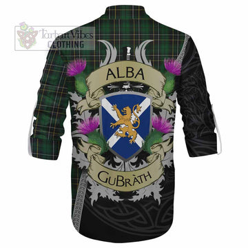 Tartan Vibes Clothing MacAlpine (MacAlpin) Tartan Family Crest Ghillie Kilt Shirt Lion Rampant Royal Thistle Shield Celtic Inspired