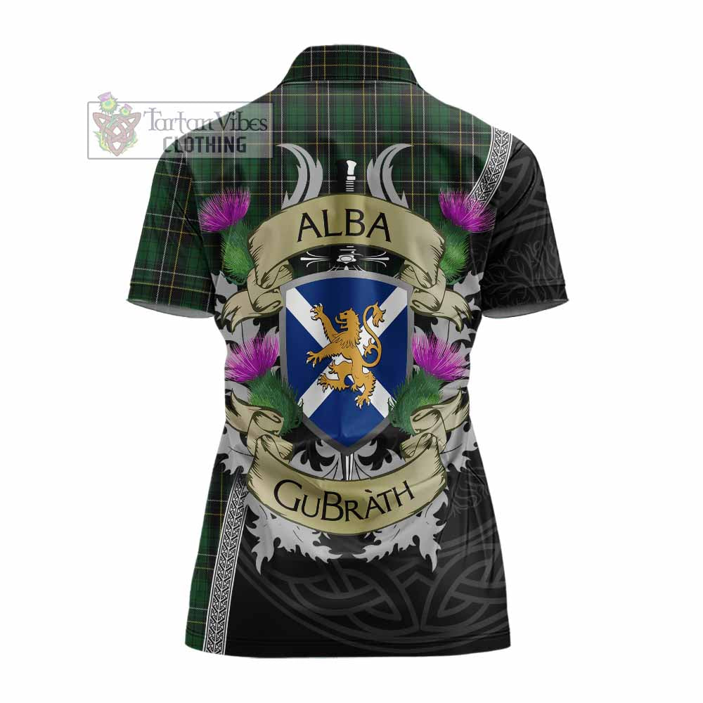 Tartan Vibes Clothing MacAlpine (MacAlpin) Tartan Family Crest Women's Polo Shirt Lion Rampant Royal Thistle Shield Celtic Inspired