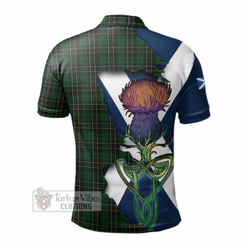 Tartan Vibes Clothing MacAlpine (MacAlpin) Tartan Family Crest Polo Shirt Scottish Thistle Celtic Inspired