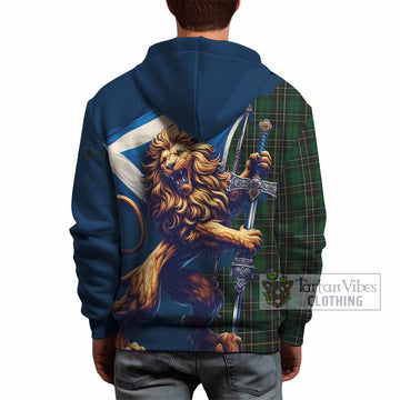 MacAlpine (MacAlpin) Tartan Family Crest Hoodie with Scottish Majestic Lion
