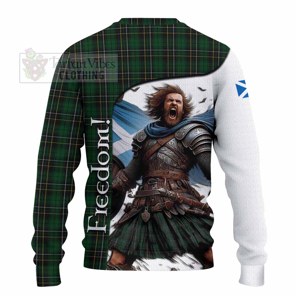 Tartan Vibes Clothing MacAlpine (MacAlpin) Crest Tartan Knitted Sweater Inspired by the Freedom of Scottish Warrior