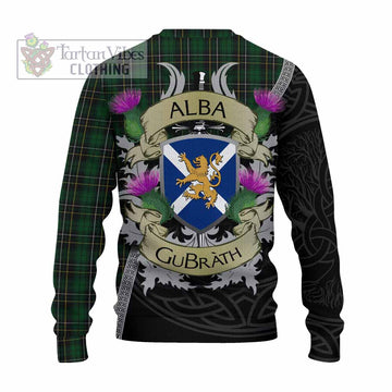 Tartan Vibes Clothing MacAlpine (MacAlpin) Tartan Family Crest Knitted Sweater Lion Rampant Royal Thistle Shield Celtic Inspired
