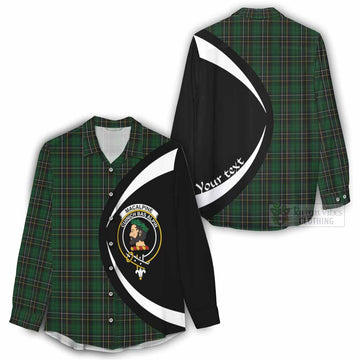 Tartan Vibes Clothing MacAlpine (MacAlpin) Tartan Women's Casual Shirt with Family Crest Circle Style