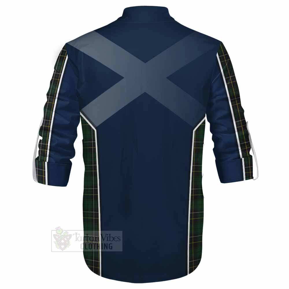 Tartan Vibes Clothing MacAlpine (MacAlpin) Tartan Ghillie Kilt Shirt with Family Crest and Lion Rampant Vibes Sport Style